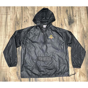 Vintage 90s Miller Genuine Draft Racing Anorak Windbreaker L MVP 1/4 Zip Shiny .